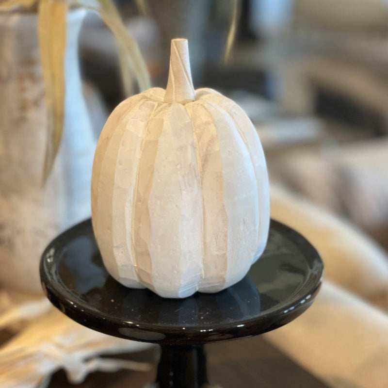 CA-5255 - Lrg. White 3D Carved Pumpkin