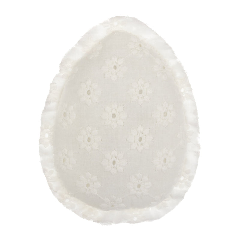 CF-2607 - *White Eyelet Fabric Egg