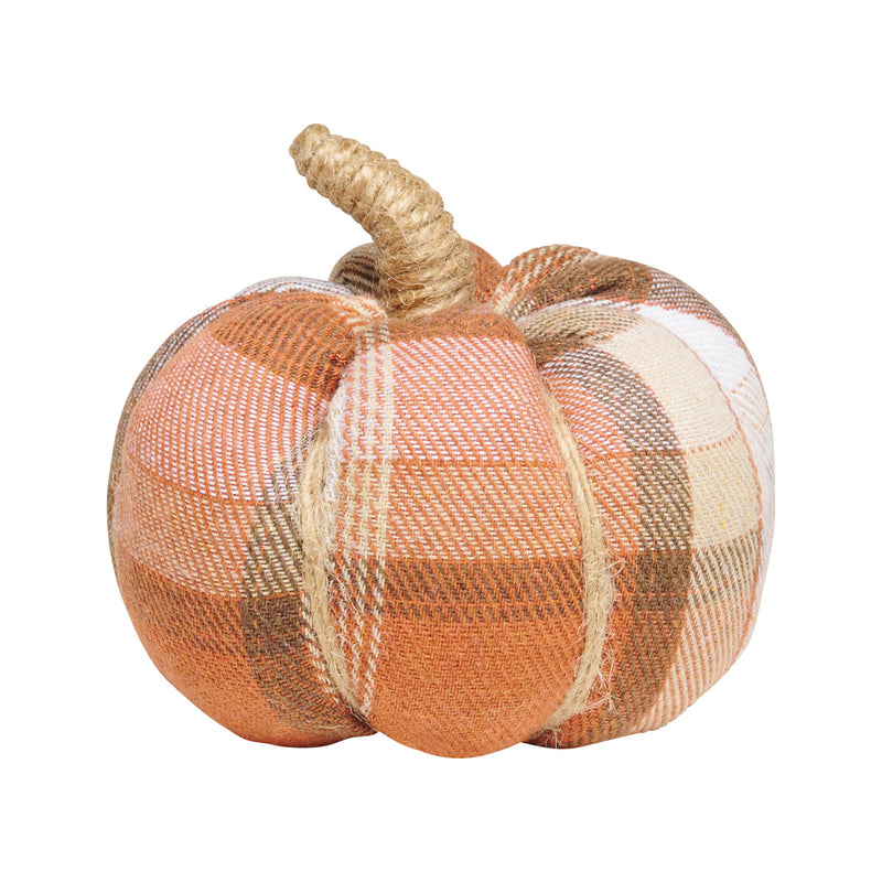 CF-3137 - Sm. Autumn Plaid Fabric Pumpkin