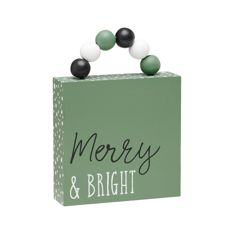 FR-3149 - Merry Box Sign w/ Beads