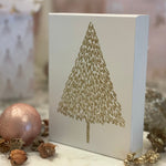 FR-3799 - White/Gold Glitter Tree Box Sign