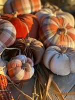 CF-3128 - Med. Autumn Plaid Fabric Pumpkin