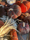 CF-3135 - Sm. Harvest Plaid Fabric Pumpkin