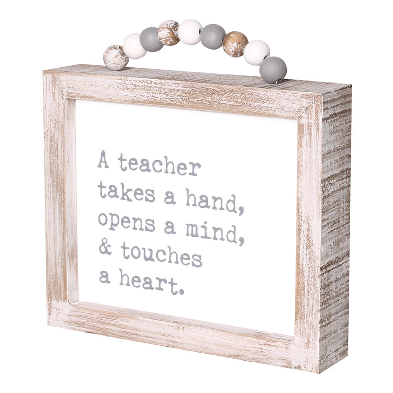 PS-7809 - Teacher Framed Sign w/ Beads
