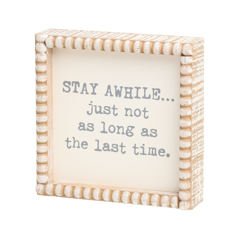 PS-8156 - Stay Awhile Beaded Box Sign