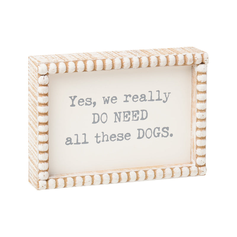 PS-8173 - These Dogs Beaded Box Sign
