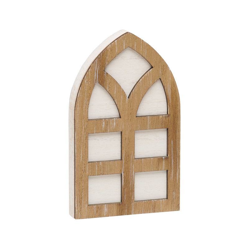 PS-8209 - Wood/White Arch Window