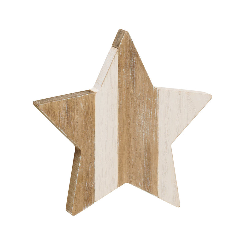 PS-8329 - Wood White Plank Star