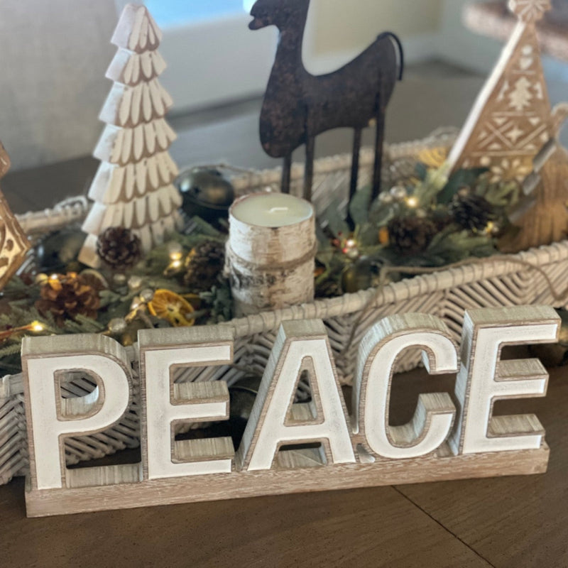 PS-8366 - Carved PEACE on Base