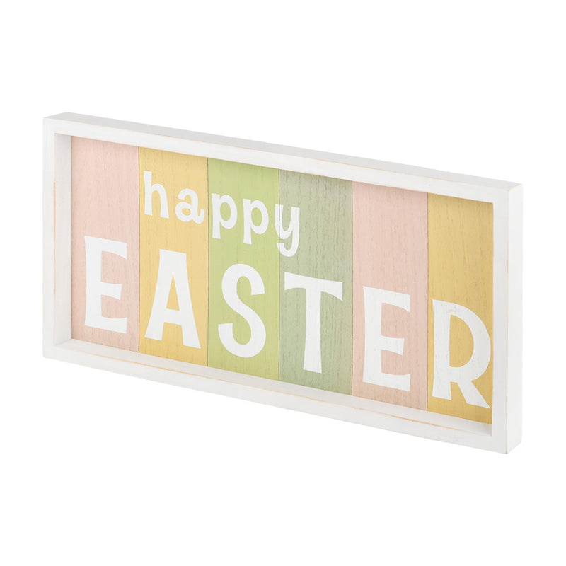 SW-1862 - Happy Easter Plank Framed Sign