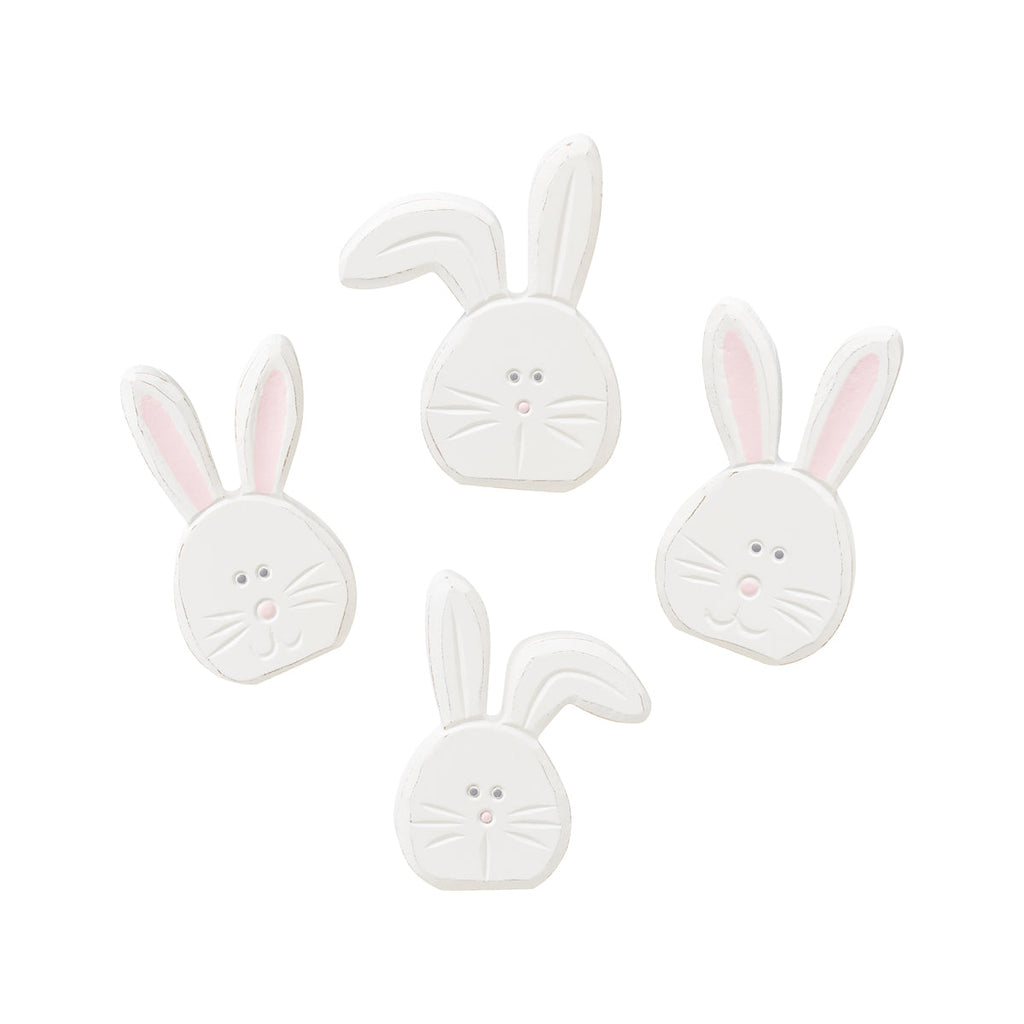 SW-2078 - Mini White Bunny Heads, Set of 4