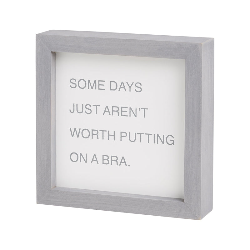 Putting On Bra Gray Letterboard