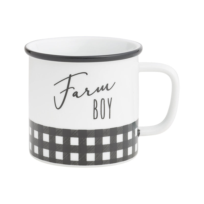 Farm Boy BW Camp Mug